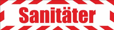 Produktbild von INDIGOS UG - Magnetschild "Sanitäter" mit Rahmen 30 x 8 cm - Magnetfolie für Auto / LKW / Truck / Baustelle / Firma