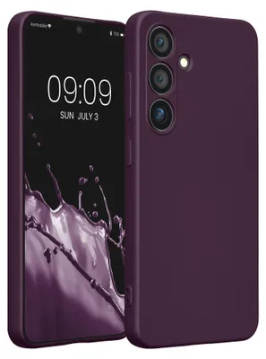 Produktbild von kwmobile Handyhülle für Samsung Galaxy S24 Hülle - weiche Silikon Case metallisch schimmernd - Schutzhülle Cover - Metallic Brombeere