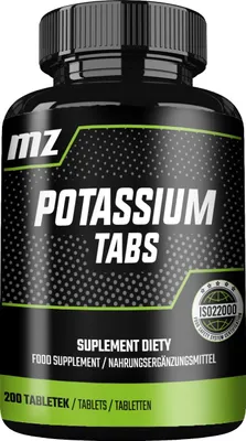 Produktbild von Kalium 200 Vegane Tabletten - 414 mg pro Portion aus Kaliumcitrat - 100 Tage Vorrat - Unterstützt das Elektrolytgleichgewicht und die Muskelfunktion - von MZ