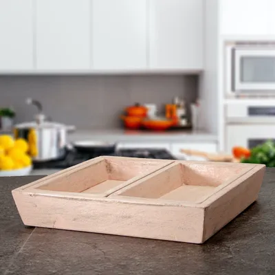 Produktbild von Holztablettset, 3 Tabletts, Beige, eckig | Holz, beige | H 6,0 x B 31,0 cm