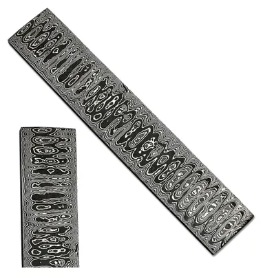 Produktbild von Damaststahl Billet, Leitermuster, 5,1 x 30,5 cm, 5 mm dick, für Messerherstellung