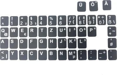 Immagine prodotto di Adesivo per tastiera TEDESCO - nero MATT 48 tasti 1,1 cm x 1,3 cm adesivo per tastiera autoadesivo compatibile per HP Pavilion DV6Z