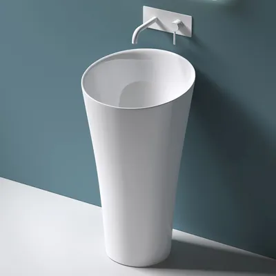 Produktbild von Mai&Mai Standwaschbecken Col33 aus Mineralguss, Weiß, BTH: 51x51x90 cm, für DIN-Ablauf