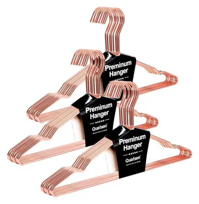Productafbeelding van Solidchoice - Set van 30 Roze Gouden Metaal Kleerhangers