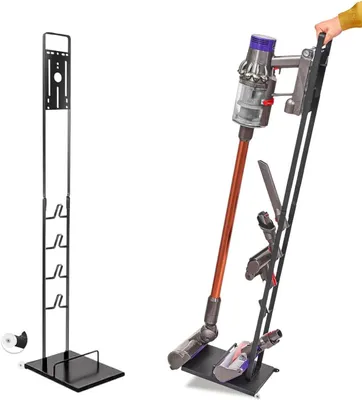 Produktbild von Staubsaugerhalter kompatibel mit Dyson V15 V12 V11 V10 V8 V7 V6 - DC45/ DC35/ DC58/ DC59/ DC62/ DC74- Bodenaufbewahrungs-Organizer mit Rädern ohne Bohren der Wand.