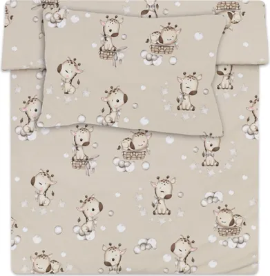 Produktbild von Kinderbettwäsche 100x135 cm Baumwolle Wende Bettbezug Kissenbezug 40x60 Giraffen