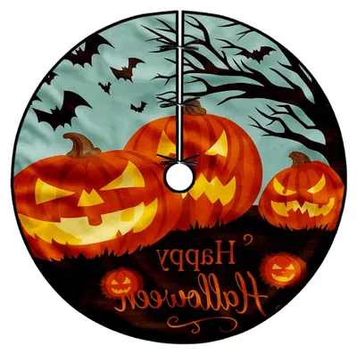 Produktbild von Kürbisbaumrock für Halloween und Herbst, orange, aus Samt, 91,4 cm