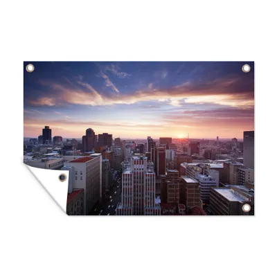 Obrázek produktu pro MuchoWow® Zahradní plakáty - Západ slunce nad Johannesburgem - 120x180 cm - Zahradní dekorace