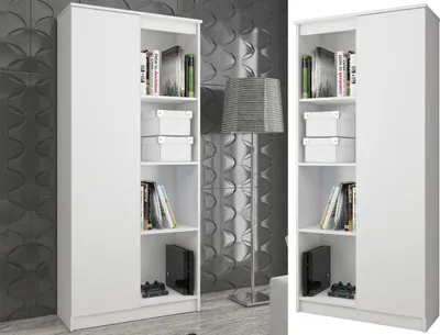 Produktbild von Akord Regal Weiß/Sonoma Eiche 80X35X180 Cm