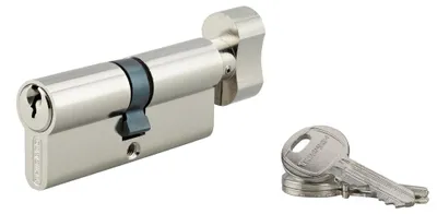 Image de Cylindre de serrure à bouton HG5, anti-arrachement, 30Bx40mm, nickelé, 3 clés - THIRARD