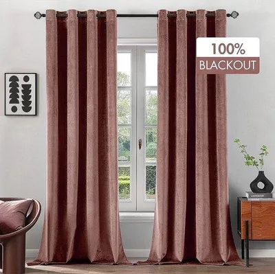 Produktbild von Famanu Verdunkelungsgardinen 100% lichtundurchlässig - Samt, 245 x 140 cm, Set von 2