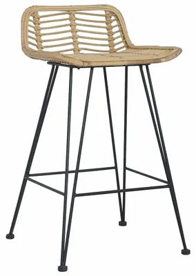 Produktbild von vidaXL Barhocker 2 Stk. Rattan Natur