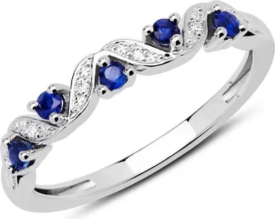 Produktbild von 585er Weißgold Ring Diamanten Saphire Unique DR0422