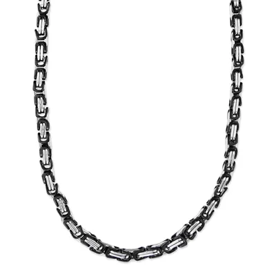 Zdjęcie produktu dla 5 mm łańcuszek męski bransoletka łańcuszek męski naszyjnik łańcuszek męski, 60 cm srebrny / czarny łańcuszek ze stali nierdzewnej