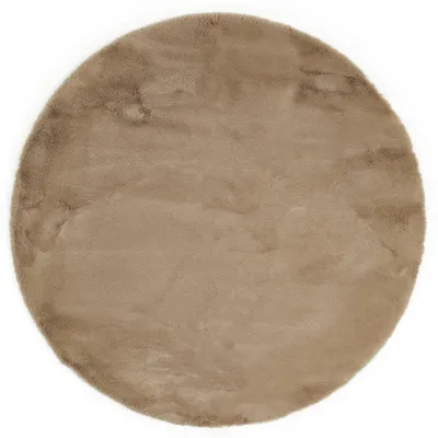 Productafbeelding van Pluizig tapijt van kunstbont, met een schapenvachtlook, rond, diameter 120 cm