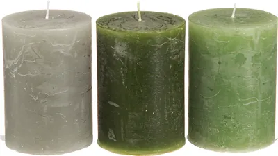 Produktbild von Stumpenkerzen Rustikal für Dekoration und Adventsarrangements, 12 Stück