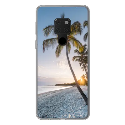 Produktbild von MuchoWow® Handyhülle Schutzhülle Hülle für Huawei P40 Lite Strand - Sonnenuntergang - Palme Silikon Softcase Handy Hülle - Handy