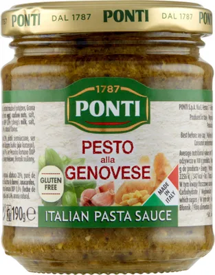 Produktbild von Ponti pesto omáčka s bazalkou 190 G