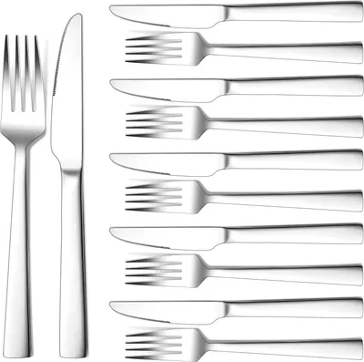 Produktbild von Famanu Steakbesteckset 12-teilig - für 6 Personen, Edelstahl, spülmaschinenfest