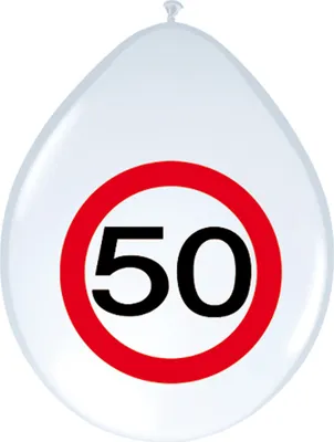 Produktbild von Luftballon 30cm 8 Stück weiß Verkehrsschild 50