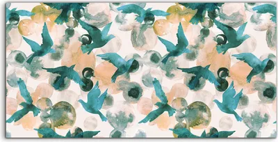 Produktbild von Coloray Acrylbild 120x60  Wandbild Acrylbilder Abstrakte Vögel Aquarell farbenfrohes