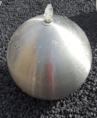 Produktbild von Kugelbrunnen 50 cm Edelstahl matt gebürstet incl. LED Komplettset Brunnenkugel