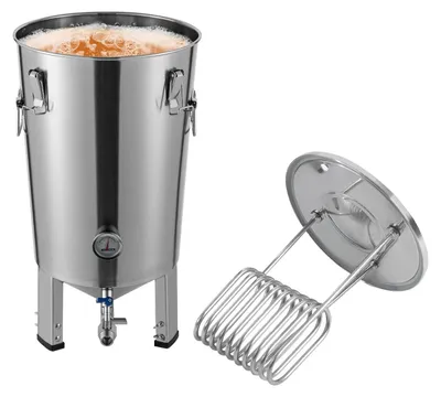 Immagine prodotto di Serbatoio di fermentazione in acciaio inossidabile - Serbatoio di fermentazione e conservazione - Serbatoio di fermentazione - Serbatoio per birra e vino - Capacità: 7 litri