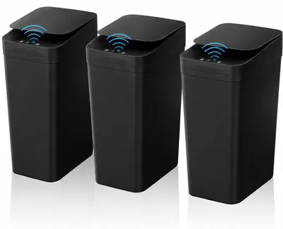 Sensor-Abfalleimer 10L mit Deckel, schwarz, für Bad & Küche
