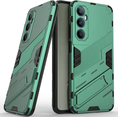 Produktbild von Armor Hülle für Realme C65 4G Hybrid PC TPU Bumper Stoßfestes Schutzhülle mit Standfunktion Grün