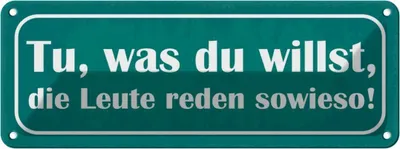 Image de vianmo Plaque en tôle 10x27 cm tu was du willst reden sowieso