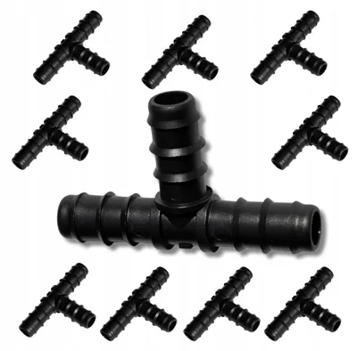 Produktbild von 10x T-Stück 16mm PE-Rohr für Tropfschlauch Bewässerung