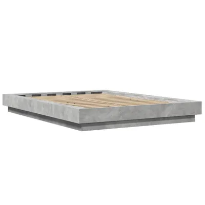 Image de vidaXL Cadre de lit gris béton 140x190 cm Bois composite