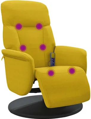 Produktbild von vidaXL Massagesessel mit Fußteil Gelb Samt