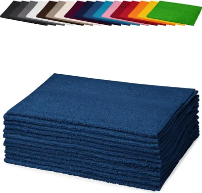 Produktbild von 10er PACK Gästetücher 30x50 cm Gästehandtücher Kinderhandtücher Babyhandtücher 100% Baumwolle, Farbe: Blau