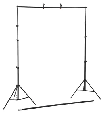 Produktbild von Fotohintergrund Stativ - Verstellbares Background System - Breite 1,5–3 m - Höhe 0,75–2,8 m - Eisen, Nylon, Kunststoff - Tragbar für Studio, Events, Hochzeit