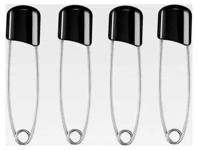 Produktbild von Sicherheitsnadeln – Sicherheitsnadel mit Schutzkappe – Schwarz – 5,4 cm – Windelnadel – Sicherheitsnadel – 4 Stück – Sicherheitsnadel – Universal