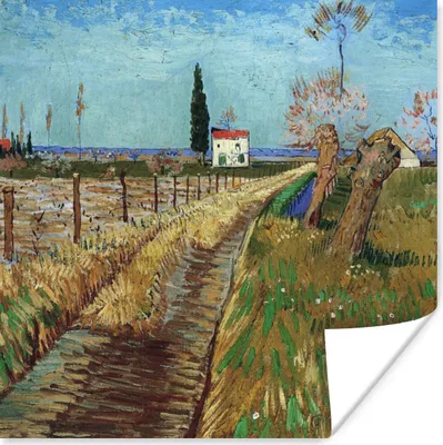 Produktbild von MuchoWow® Poster Weg durch ein Weidenfeld - Vincent van Gogh 100x100 cm - Babyzimmer