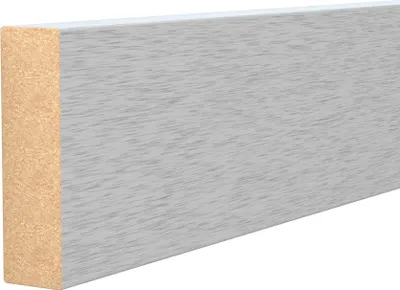 Obrázek produktu pro AP35/1 soklová lišta TYP 124 ACARA, MDF + fólie broušené stříbro, 40 mm, 12 mm, 2,7 m
