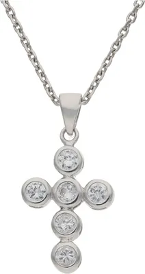 Produktbild von JuwelmaLux Anhänger 925/000 Sterling Silber Kreuz mit synth. Zirkonia JL30-02-3936
