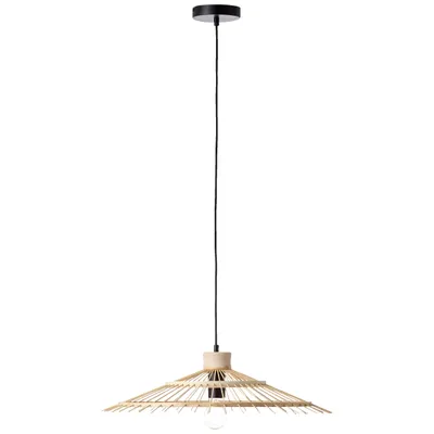 Produktbild von Hängelampe, 100 cm Höhe, E27, max. 40 W, Metall/Bambus, naturfarben
