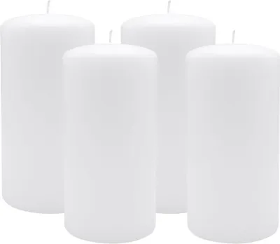 Produktbild von 4er Set Adventskranzkerzen Weiß Ø 80 x 150 mm