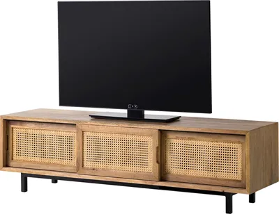 Produktbild von home24 Tv-Lowboard - Mango Massiv / Wiener Geflecht