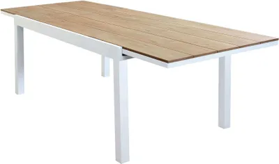 Immagine prodotto di Milani Home - Tavolo Rettangolare Allungabile In Alluminio Bianco E Polywood Marrone 200/300x100 Da Esterno Giardino, Per Ristorante - Bianco