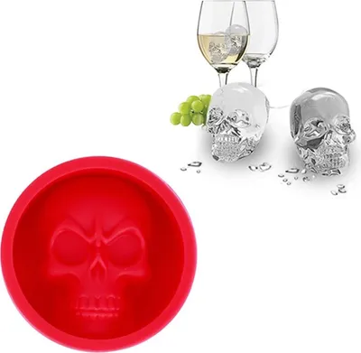 Produktbild von Eiswürfelform aus Silikon Eiswürfelbehälter Design Eiswürfelschale Eiskugelform BPA Frei Rot Silikon Rot