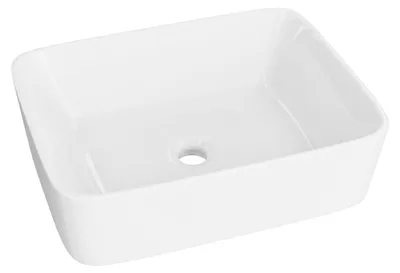 Produktbild von LAVITA Aufsatzwaschtisch Luneza| Aufsatzwaschbecken Rechteckig | Waschbecken Ohne Überlauf und Hahnloch | Aus hochwertigem Porzellan | Waschtisch | 48x37x14 cm | Weiß Glanz