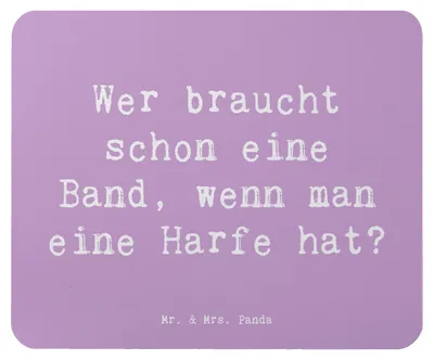 Produktbild von Mr. & Mrs. Panda Mousepad Spruch Harfenzauber - Lavendeltraum - Geschenk, Mouse Pad, pc mauspad, Klang, Musiker, Instrument, Musikinstrument, Lernen, computermatte, Band