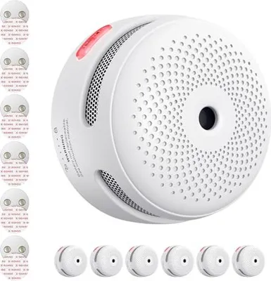 Produktbild von X-Sense Mini-Rauchalalal-Magnethalter, Detektor 10 Jahre Batterie, Feuerwehrdetektor, photoelektrischer Test/Stummschalter, XS01, Pack 6