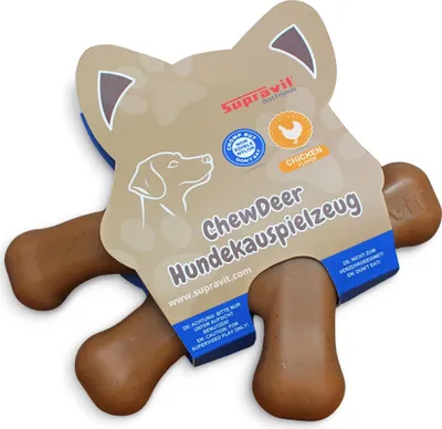 Produktbild von Supravit ChewDeer Hundespielzeug für starke Kauer Chicken-Geschmack | Stabiles Hunde Kauspielzeug für Kauer & große Hunde | Beißspielzeug Hund