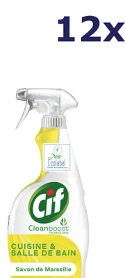 Produktbild von 12x Cif 750 ml Bad- und Küchenreiniger mit Marseiller Seife