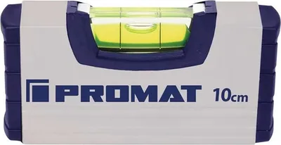 Produktbild von Wasserwaage 10cm Alu.silber ± 0,5 mm/m PROMAT